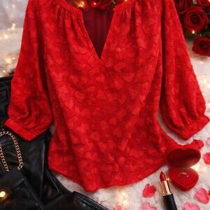 Boho textured heart blouse